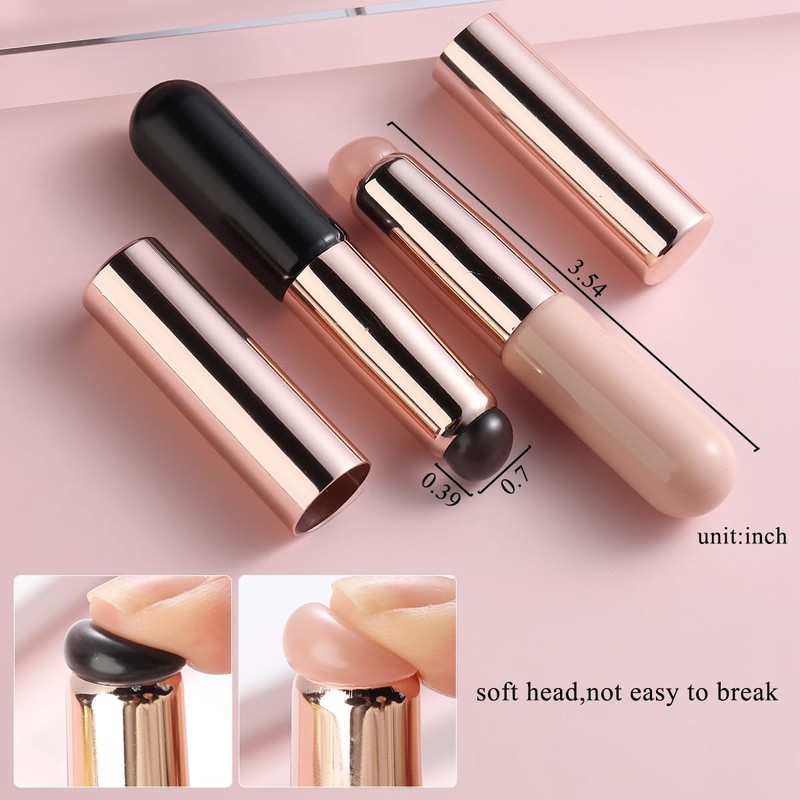 Fcozpjk Silicone Brush for Ombre Nail Art, 2Pcs Reusable Gel