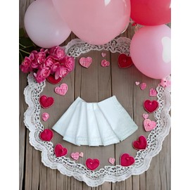 Green Sun Embroidery - Embroidered Cotton Napkins with White Leaves. Set of 6, 18"x18" White Table Napkins, Lace Boarder Dinner, Party Napkins for Daily & Holidays, Events