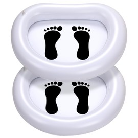 2Pcs Inflatable Pool Foot Bath Basin, Folding Pool Foot Wash Basin Tub-Portable for Outdoor Backyard and Swimming Pools