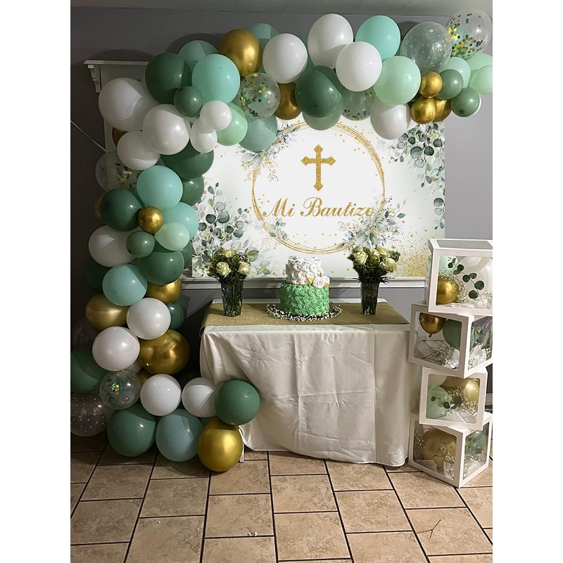 Mi Bautizo Backdrop Mexican Baptism Party Decorations God Bless First