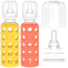 Lifefactory 4oz/9oz Glass Baby Bottle 4pk - (Banana/Cantaloupe/Mango/Papaya