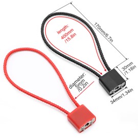 2 Pcs Steel Rope Padlocks with Keys, Heavy Duty Long Shackle Padlock, Small Cable Lock for Suitcase Gate Bicycle Gym Locker