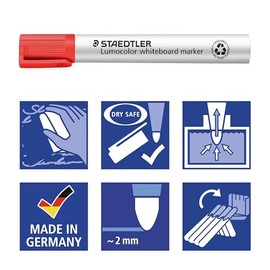 STAEDTLER 351-5 Lumocolor - Marcador de pizarrón blanca - Verde (caja de 10)