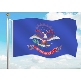 North Dakota State Flag - North Dakota flag 3X5ft outside/indoor,Double Sided Printed State Flags,North Dakota flags 3x5 outdoor made in usa ,North Dakota flag 3x5 outdoor,bright and strong long-term