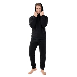 DAVID ARCHY Men’s Fleece Hooded Pajama Set Soft Long Sleeve Loungewear Comfortable Sweatshirts & Pajama Pants PJ Sets for men