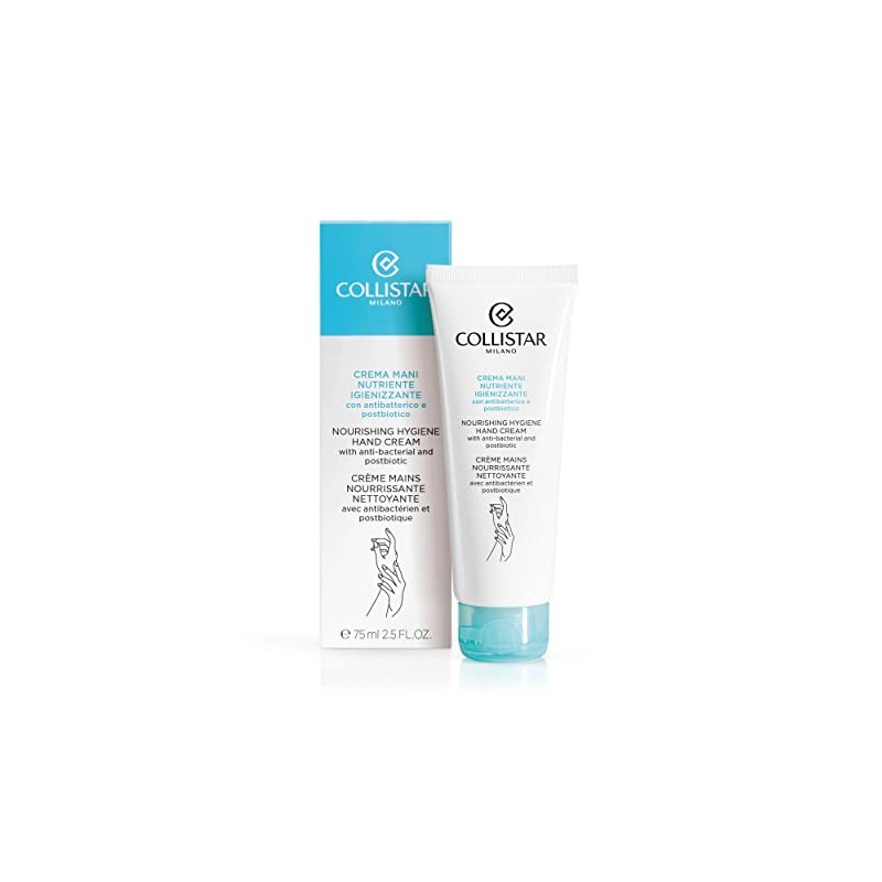 Collistar Nourishing, Hygienising Hand Cream with Antibacterial and Postbiotic Effect,