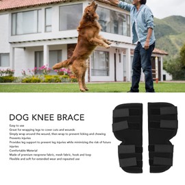 Leg Brace, Dog Canine Rear Leg Hock Brace, Joint Compression Dog Brace Wrap for Recovery, Protection Sprain & Injury Prevention, Knee Hock Ankle Extra Supportive for Dogs, 1 Pair (L)