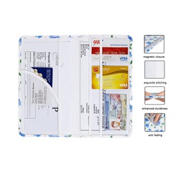 YIXONER Car Registration and Insurance Card Holder, Car Document Holder, Insurance and Registration Holder with Magnetic Closure, Glove Box Organizer, Growing Floral