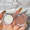 Glitter White Eyeshadow, Shimmer White Single Eye Make-Up Fine Powder