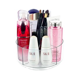 360° Rotating Makeup Organizer Clear Lazy Susan Organizer for Vanity, Cosmetic Display Cases for Bathroom Countertop, Makeup Storage Organisers, Desktop Dresser Sundries Storage Boxes