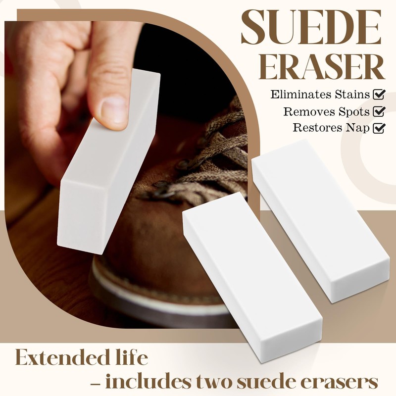 Enhon 5 Piece Suede and Nubuck Cleaning Kit with Brass