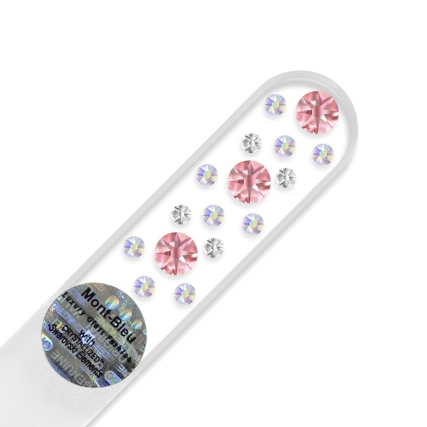 Mini Glass Nail File Hand Decorated with Swarovski Elements – Supplied in a black velvet sleeve | Real Toughened Glass from the Czech Republic – Lifetime Warranty