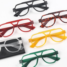 Eyekepper Metalless Screwless Spring Hinge Reading Glasses for Women - 6 Pack Oversize Pilot Readers +4.00