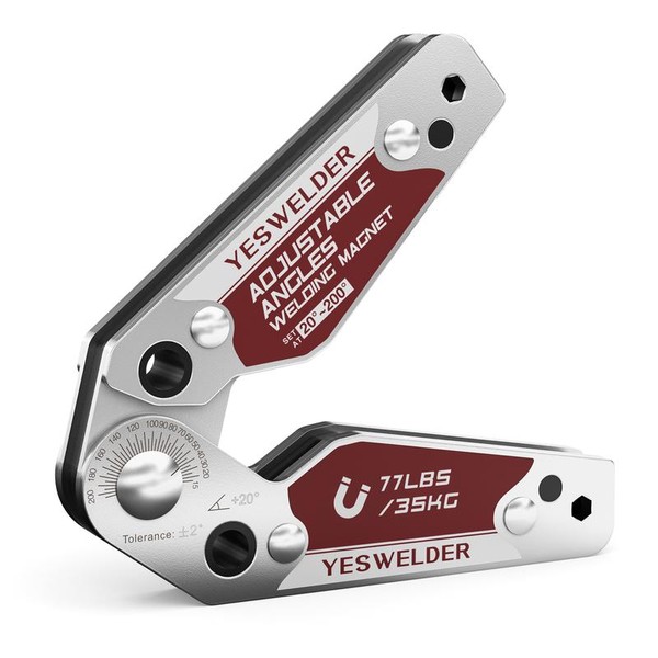 YESWELDER Adjustable Angle Welding Magnet, 20-200° Magnetic Welding Holder of