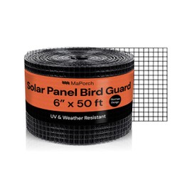 MaPorch Solar Panel Squirrel Netting Metal PVC Coated Galvanized Steel Mesh - 6 in x 50 ft Black, Under Fence Barrier Mesh - Squirrel Wire Guard & Bird Netting, Solar Panel Protection & Garden Fencing