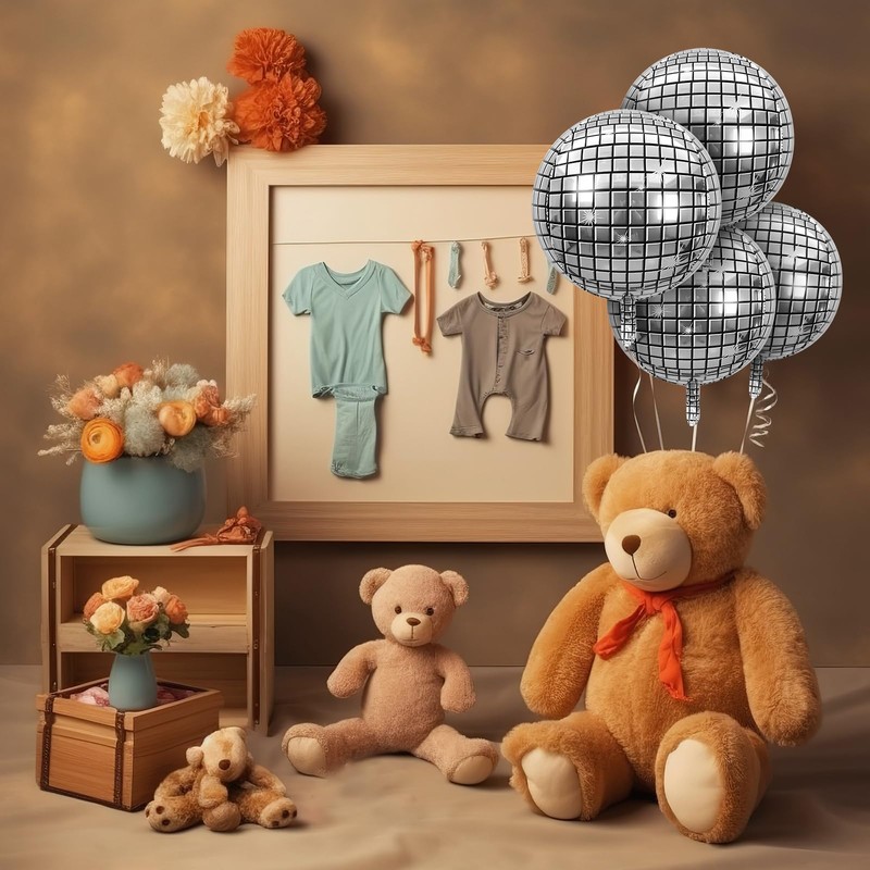 Disco Ball Balloons, Kaluofan 9PCS Disco Balloons, 22 Inches Helium