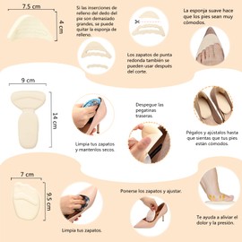 Almohadillas de Talón, Metatarsianas Adheribles y Rellenador de Zapatos para Zapatos de Mujer y Hombre, Plantillas para Zapatos Tacones Protector, Relleno Zapatos Grandes Cojines de Talón, Antideslizante (24 PCS)