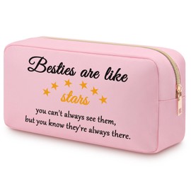 Bestie Makeup Bag Friendship Gifts for Bestie Women Friends Sister BBF Oxford Cloth Cosmetic Bag Bestie Christmas Birthday Gift from Bestie Friends Long Distance Gift for Bestie Travel Makeup Pouch