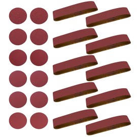 Selead 22x Sanding Belts 4 x36 in Sander Belt 6 in PSA Self Adhesive Discs 80-400 Grit