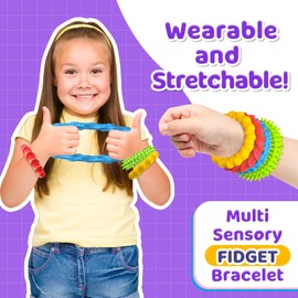 Sensory Fidget Toys for Kids - 4 Pack Stretchy Fidget Bracelet | Texture & Calming Autism Sensory Toys for Special Needs Autistic Children | Calm Down Toy for Toddler Girls Boys