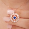 BELLNA S925 Necklace Birthstone Compass Gift for Women Jewelry Sterling