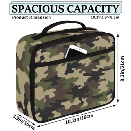 LOMBARDIDEN Kids Lunch Bag - Insulated Reusable Camouflage Lunch Box for Boys Girls - Waterproof Leakproof Lunchbox Thermal Meal Tote Kit for School Picnic Travel Back to School Gifts