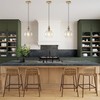 Helitemis 1-Light Brushed Brass Glass Pendant Light, Adjustable Height Modern
