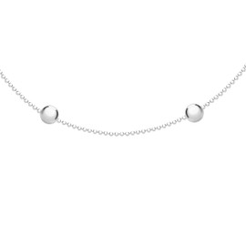 Tuscany Silver Women's Sterling Silver Station Ball Chain of 40cm