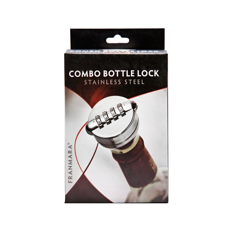 Stainless Steel and Black Combo Liquor/Wine Bottle Lock/Sealer