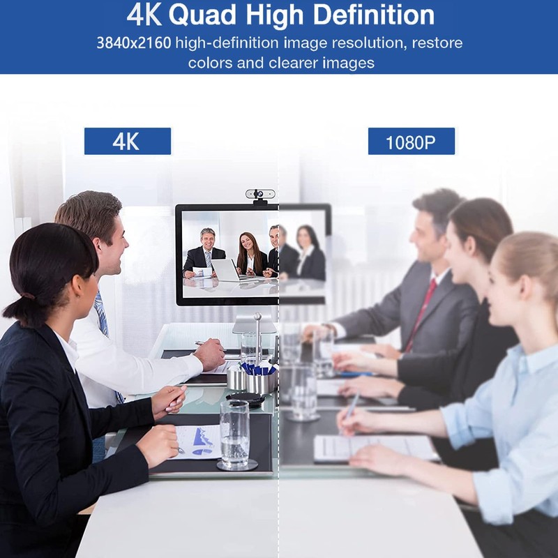 Nolansend 4K Webcam for PC, With Privacy Cover, White Balance,