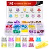 Nilight - 50014R 140pcs Low Profile Mini Blade Fuse Assortment,