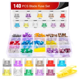 Nilight - 50014R 140pcs Low Profile Mini Blade Fuse Assortment, 2A 3A 5A 7.5A 10A 15A 20A 25A 30A 35A 40A Mini Blade Fuses for Car Boat Truck SUV Automotive
