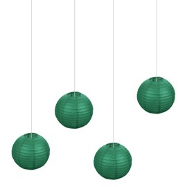MECCANIXITY 6 Pcs Green Paper Lanterns Hanging Round Paper Lanterns Lamps Ceiling Decorations for Christmas,Home Decorations Party Supplies, 8 Inch