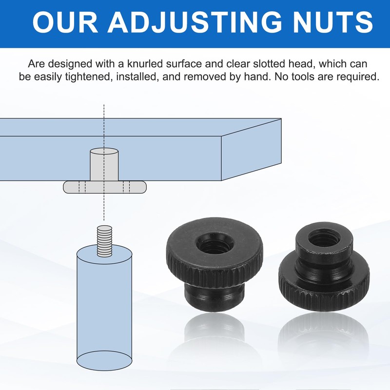 sourcing map 26Pcs Knurled Thumb Nuts, M5x10mm Carbon Steel Nut