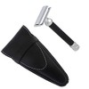 Closed Comb Safety Razor, Chrome and Graphite with Leather Case