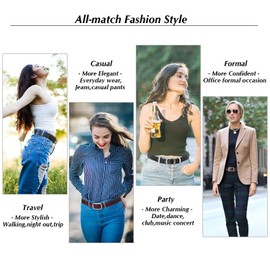 SUOSDEY Fashion Womens Leather Belt, Soft Leather Waist Belt with Pin Buckle for Jeans Pants,width 1.3"