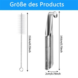 Tea Strainer, Teesieb für Losen Tee, Teeei für Losen Tee mit Hakengriff Edelstahl, Teesieb für Tasse, Wiederverwendbar Teeei Filter, für Tea, Rosentee(Ein Set, Filter+ Bürste)