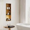 BIXIBIN 3-Tier Recessed Bathroom Shower Shelf in Titanium Gold, Stainless