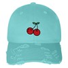 JPAK Cherries Vintage Dad Hat Frayed Embroidered Cap Fruit Mint