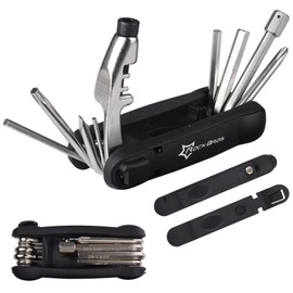 ROCKBROS Bicycle Multi-Function Tool Puncture Kit Multitools Folding Tool Wheel Tool Set 12 in 1 Repair Black