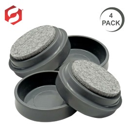 SUL Castor Caster Cup With Felt Pad Non Slip Floor Protector Glide For Chair Leg, Sofa Protect Wood Laminate Floor Tile Lino Floor From Scratch Dimension 50mm -4pk – Grey