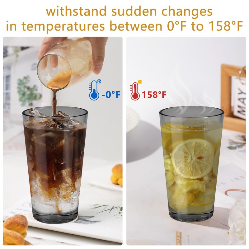 Icesip 15oz Glass Iced Coffee Cup Set of 2 with