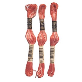 DMC 6-Strand Embroidery Cotton 8.7yd - Variegated Coral - 117-106 - Bundle of 3 Skeins