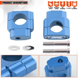 Fewfuss Universal Dirt Bike Handlebar Mounts- Motorcycle Handlebar Riser Mounting Kit 1-1/8" Blue