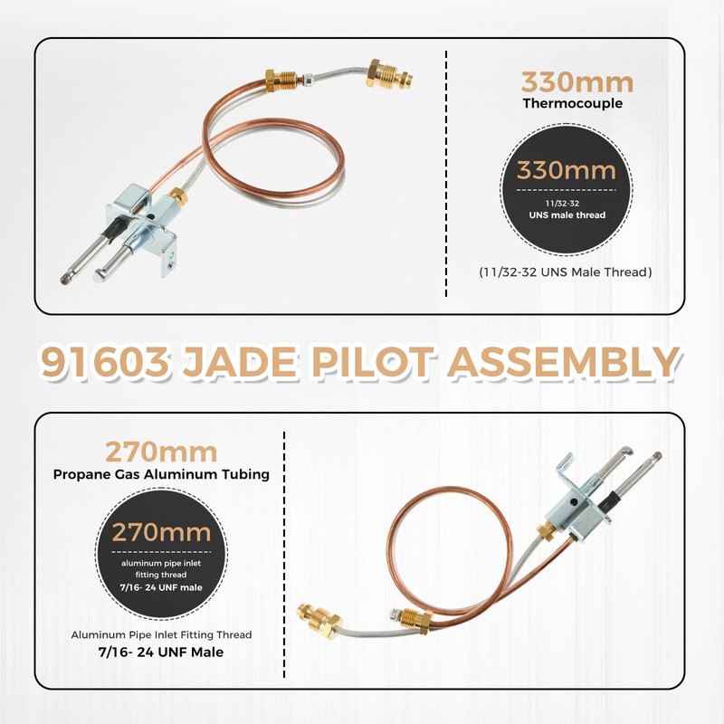 MOOTVGOO Water Heater Jade Pilot Assembly Replacement for 12" 91603
