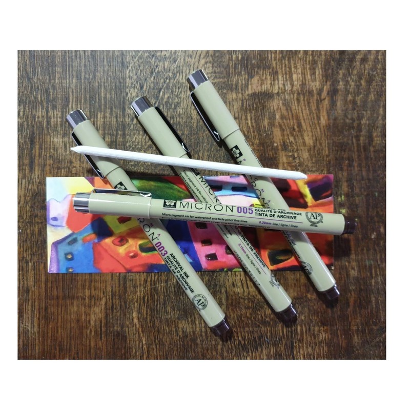 Sakura Pigma Micron Sepia 003 .003. 005. 005 Fineliner Pens