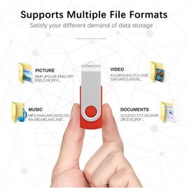 32 GB USB 2.0 Stick 10Pack, KOOTION Bulk USB 2.0 Flash Drive Swivel 32 GB Memory Stick Pen Drive Thumb Drive Jump Drive Computer Data Storage (10Pack Colorful)