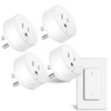 GreenCyle 4 Plug-in Light Switches with 1 Remote, Wireless Remote