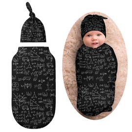 milanoir Math Formulas Blackboard Newborn Baby Swaddle Blanket With Beanie Hat Baby Receiving Blanket Baby Sleep Sack Soft Baby Wraps Blankets Gifts For Boys Girls Infant