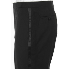 New Mens 5 Piece (5pc) Complete Single Breasted Black Tuxedo Suit, 44 Regular